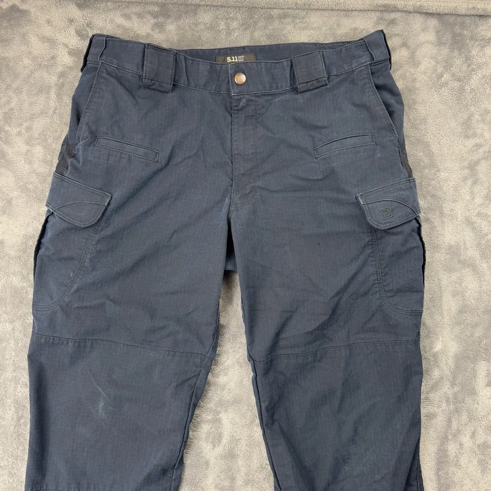 5.11 Tactical Stryke Pants‎ Mens 37x29 Navy Blue Ripstop Multi-Pocket Cargo